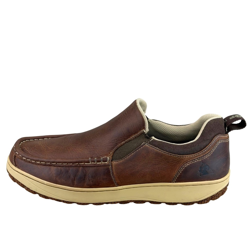 Rocky Mens 3 Lstyle Brown Leather Slip On Moc Toe Loafers RKS0631 Size 11.5M